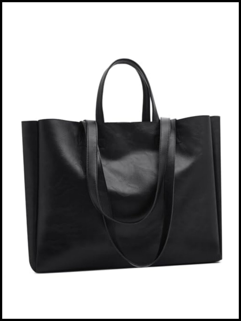 Large Faux Leather Tote Bag Oversize Shoulder Purse Top Handle Handbag